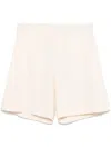 Msgm Viscose Tailored Shorts Front Pleats In White