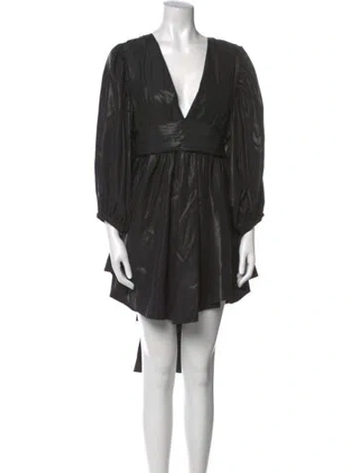 Pre-owned Msgm V-neck Knee-length Dress In Black