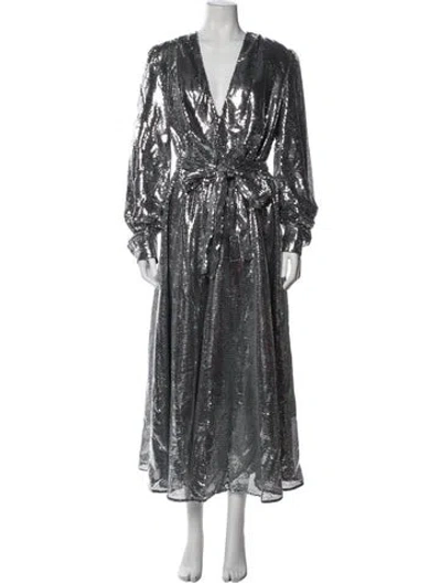 Pre-owned Msgm V-neck Long Dress