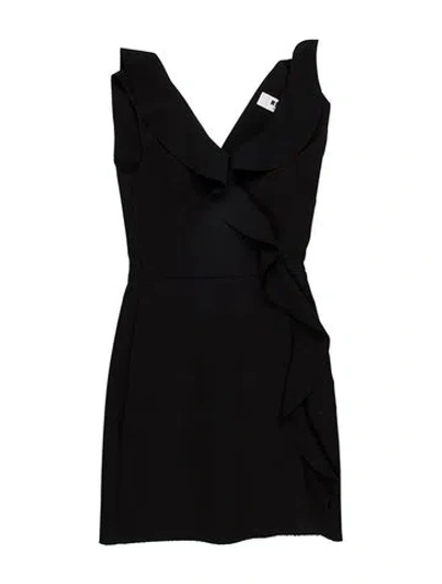 Pre-owned Msgm V-neck Mini Dress In Black