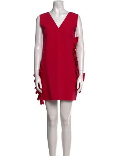 Pre-owned Msgm V-neck Mini Dress In Pink
