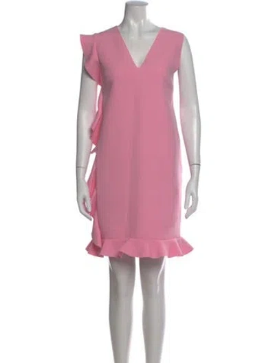 Pre-owned Msgm V-neck Mini Dress In Pink