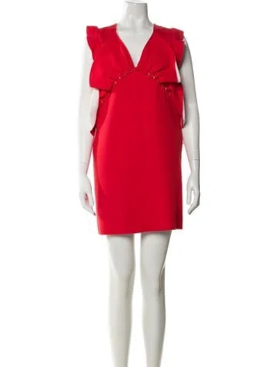 Pre-owned Msgm V-neck Mini Dress In Pink