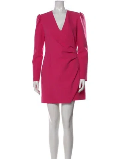 Pre-owned Msgm V-neck Mini Dress In Pink