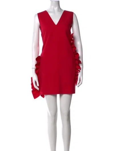 Pre-owned Msgm V-neck Mini Dress In Pink