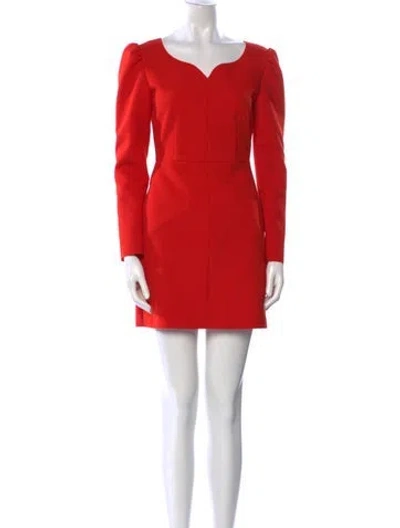 Pre-owned Msgm V-neck Mini Dress In Red