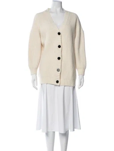 Pre-owned Msgm V-neck Sweater In Neutrals