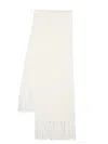 Msgm Waffle-knit Fringed Scarf In Neutrals