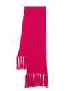 Msgm Waffle-knit Fringed Scarf In Pink
