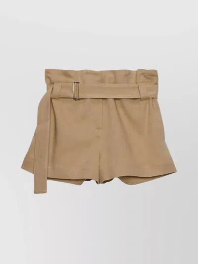 MSGM WAIST BELTED BUCKLE DETAIL HIGH PLEATED SHORTS