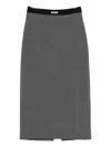 Msgm Waistband-detail Pencil Skirt In Gray