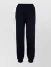 Msgm Waistband Elastic Ribbed Cuffs Side Pockets In Blue