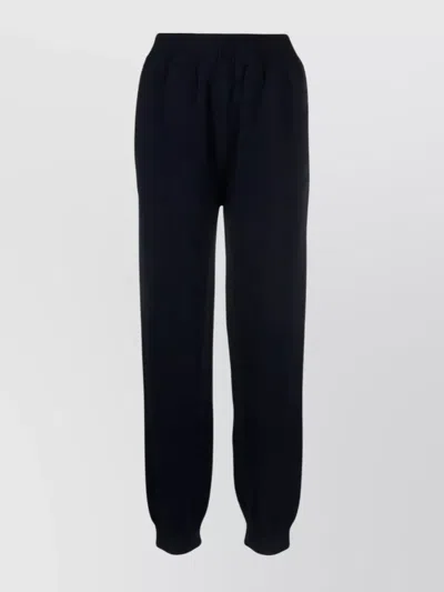 Msgm Waistband Elastic Ribbed Cuffs Side Pockets In Blue