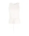Msgm Tank Top With Laces At The Waist By . Innovative Design Revisited In A Modern And Contemporary Way In White
