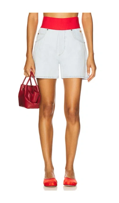 Msgm Waistband Short In Blue
