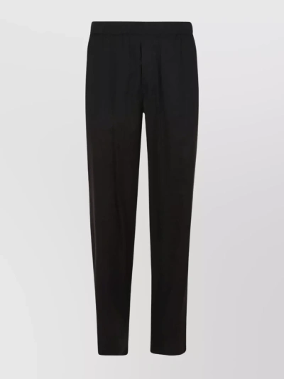 Msgm Waistband Trousers With Straight Leg And Side Pockets In Black