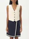 Msgm V-neck Tailored Sleeveless Vest In White