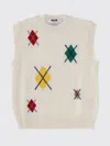 Msgm "argyle Multicolor" Pattern Vest In Multi
