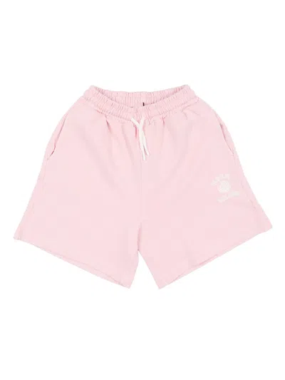 Msgm Washed Fleece Bermuda Unisex In Pink