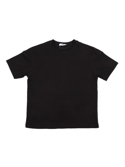 Msgm Kids'  Washed Jersey T-shirt Boy In Black