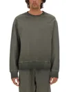Msgm Washed Out Jersey Sweatshirt In Anthracite