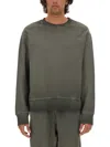 Msgm Washed Out Jersey Sweatshirt In Green