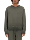 Msgm Washed Out Jersey Sweatshirt In Grey
