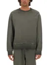 Msgm Washed Out Jersey Sweatshirt In Grey