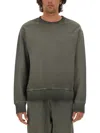 Msgm Washed Out Jersey Sweatshirt In Grey