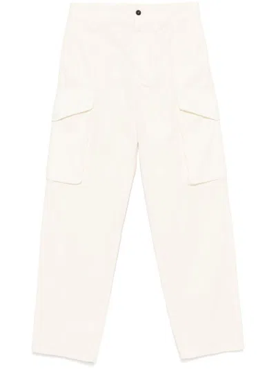 MSGM WHITE CARGO TROUSERS