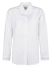 Msgm Button-down Regular Cut Shirt With Minimalist Design In White
