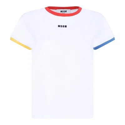 Msgm White Cotton Blend T-shirts And Polos