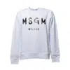 Msgm White Cotton Crewneck Sweatshirt In White