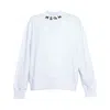 Msgm White Cotton Crewneck Sweatshirt With Logo Print On The Neck In White