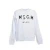 Msgm White Cotton Crewneck Sweatshirt In White