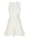 Msgm White Dress With Peplum Design And Hidden Back Closure In Cotton Blend Woman