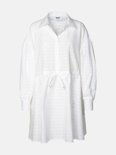 Msgm Kids' White Cotton Dress