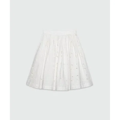 Msgm White Cotton Midi Skirt