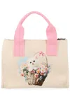 Msgm White Cotton Polyester Handbag In White