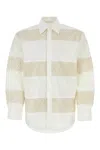 Msgm Cotton Shirt With Sheer Panels And Button Cuffs