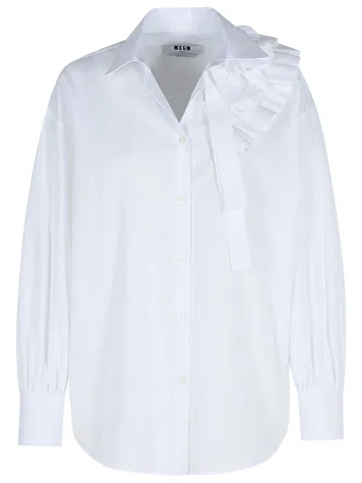 MSGM WHITE COTTON SHIRT