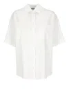 Msgm Cotton Shirt With Short Sleeves And Back Slit