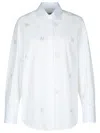 Msgm Cotton Shirt With Collared Neck And Embroidered Pattern
