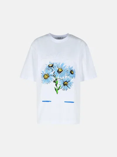 Msgm White Cotton T-shirt