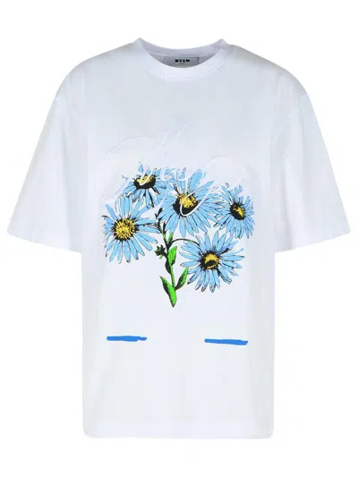 Msgm White Cotton T-shirt