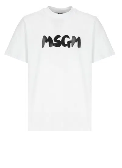 Msgm White Cotton T-shirt
