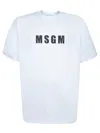 Msgm White Cotton T-shirt With Bold Logo