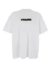MSGM MSGM WHITE COTTON T-SHIRT WITH LOGO PRINT