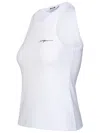 Msgm Embroidered-logo Ribbed Tank Top In White