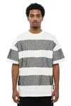 Msgm Mesh-panelled Striped T-shirt In White
